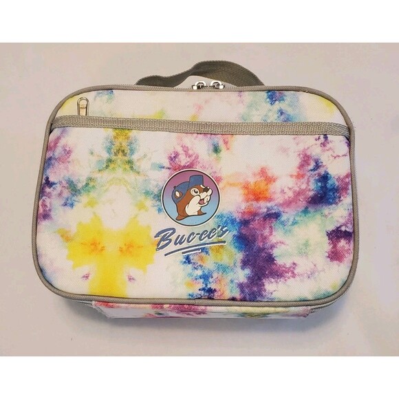 Buc-ee's Insulated Lunch Box - Tie Dye Logo Trucker Truckstop Zip Around Pockets - Picture 1 of 12